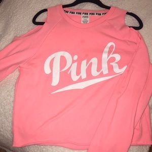 pink sweater, size medium cut out shoulders